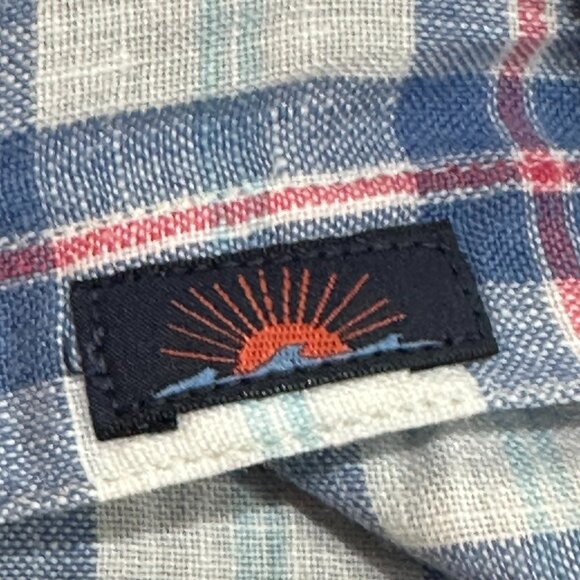 Men's Faherty‎ Linen Long Sleeve Button Front Dress Shirt XL Plaid Casual - Picture 7 of 7